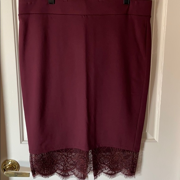torrid Dresses & Skirts - Marilyn Merlot (maroon) lace pencil skirt